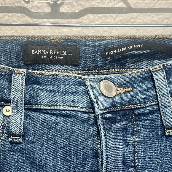 Banana Republic Jeans Womens 29 Blue Denim Medium Wash High Rise Skinny Leg - Picture 3 of 15